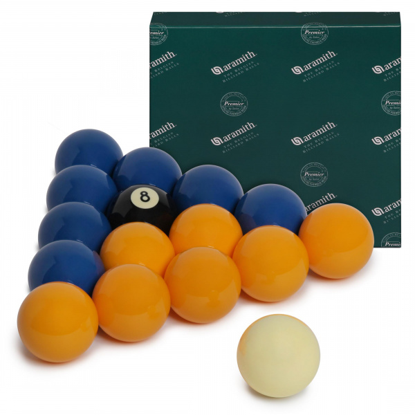 Шары для американского пула Aramith Casino Blue & Yellow 8Pool 57,2 мм (белый биток)